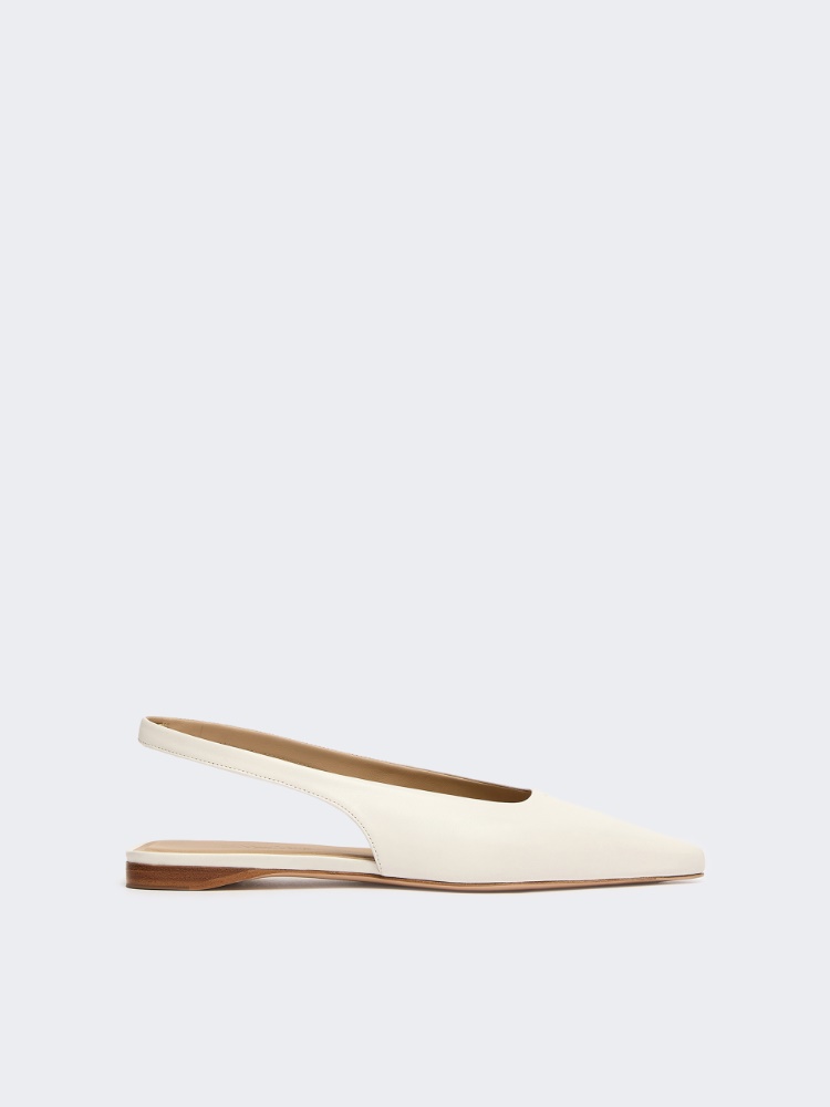 Nappa leather flat slingbacks - IVORY