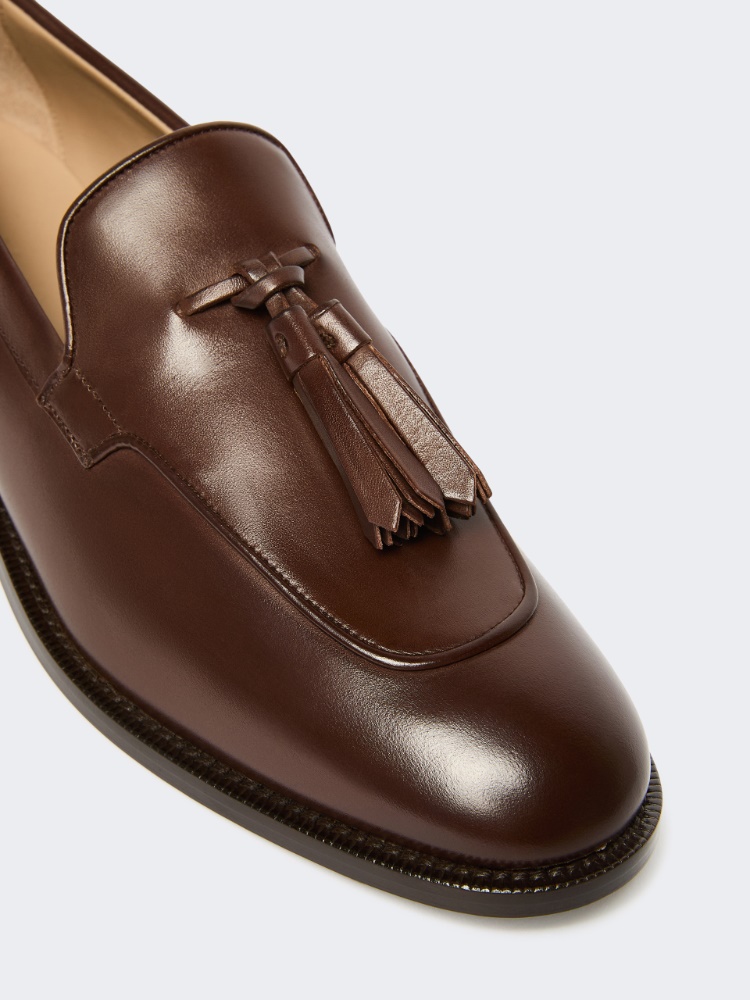 Tasselled leather loafers - COCOA - 3