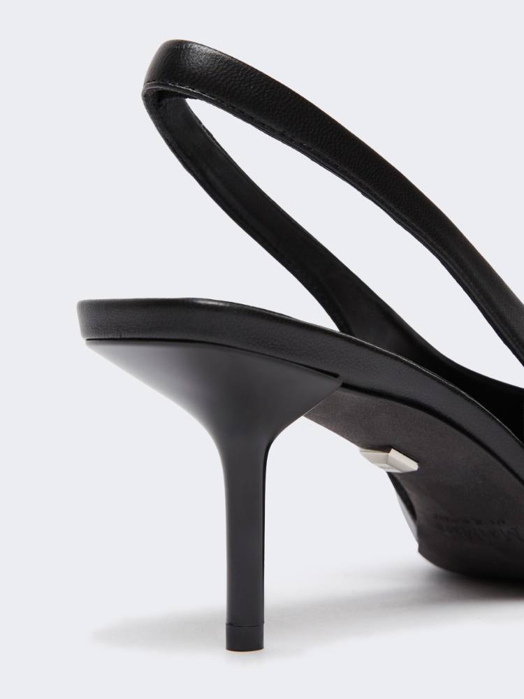 Nappa leather slingbacks - BLACK - 4