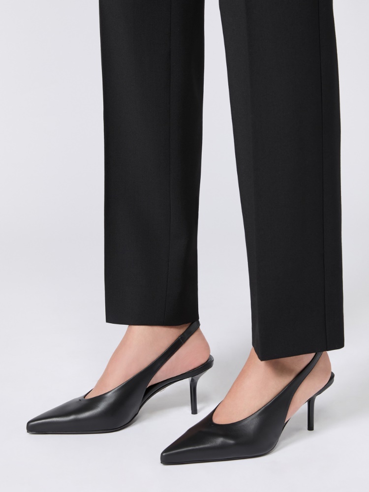 Nappa leather slingbacks - BLACK - 6