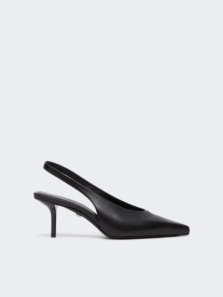 Nappa leather slingbacks - BLACK