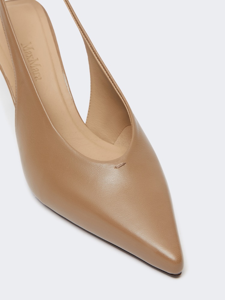Nappa leather slingbacks - MUD - 3