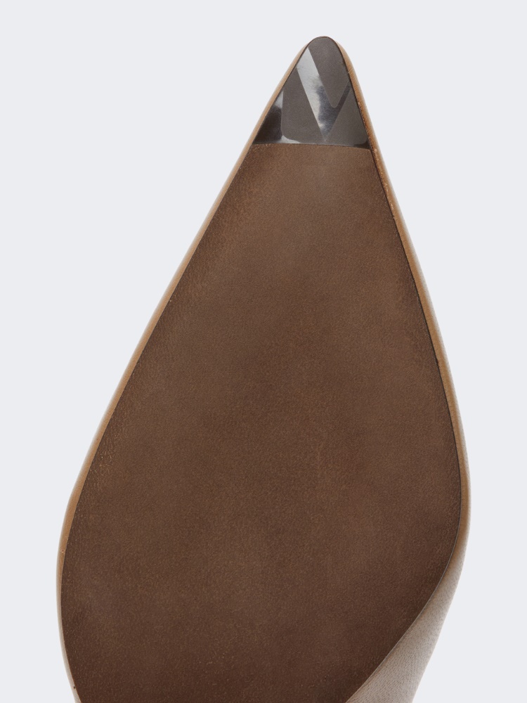 Nappa leather slingbacks - MUD - 5