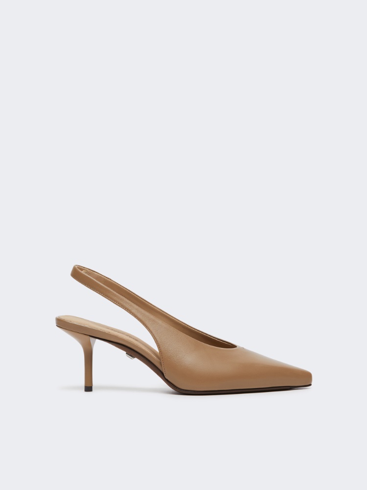 Nappa leather slingbacks - MUD
