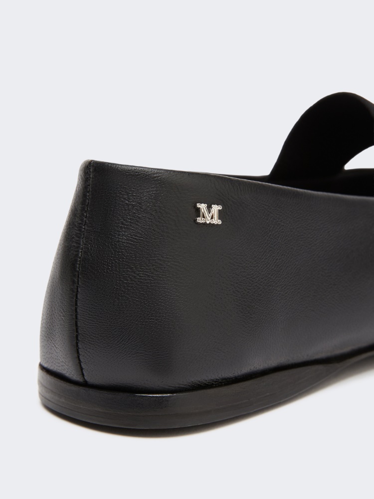 Nappa leather ballet flats - BLACK - 4