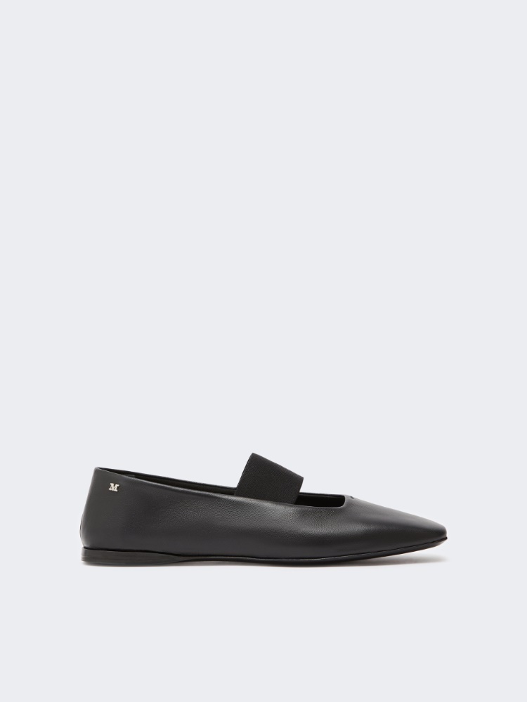 Nappa leather ballet flats - BLACK