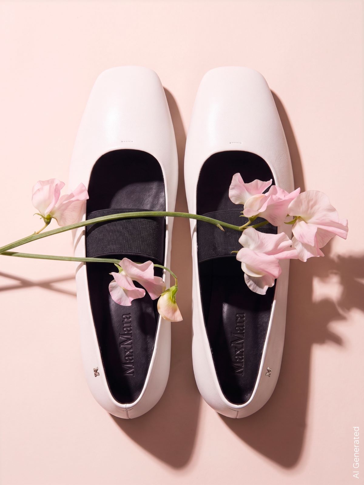 Nappa leather ballet flats - IVORY