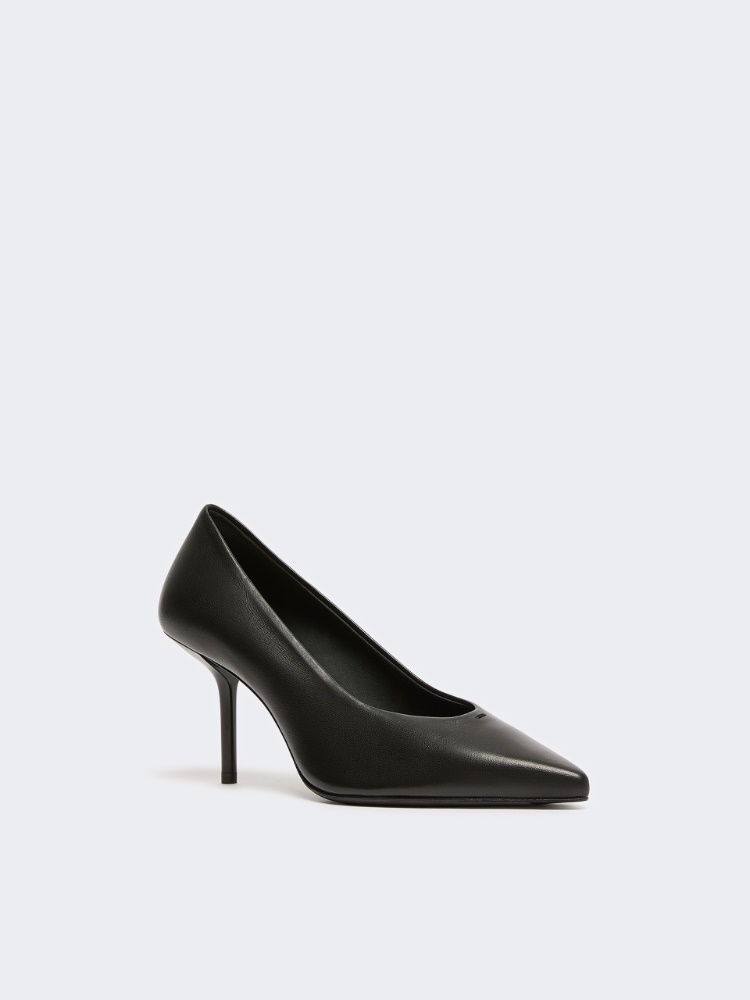 Nappa leather court shoes - BLACK - 2