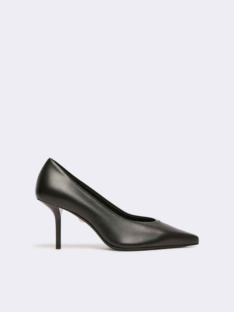 Nappa leather court shoes - BLACK - 1