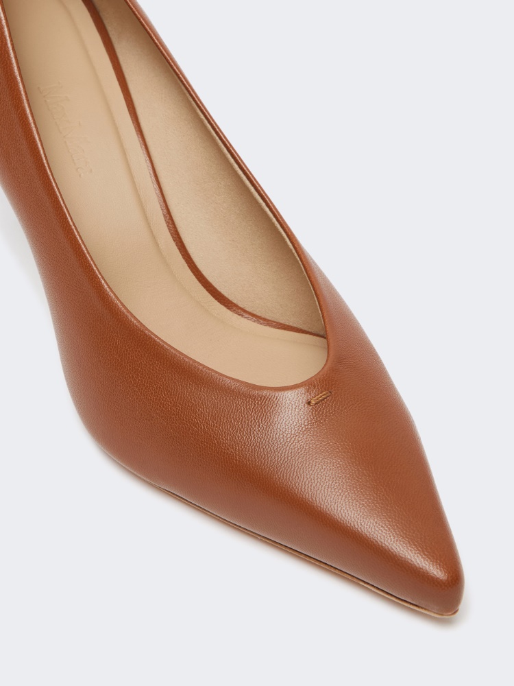 Nappa leather court shoes - TOBACCO - 3