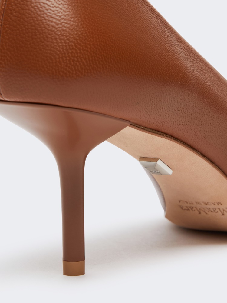 Nappa leather court shoes - TOBACCO - 4
