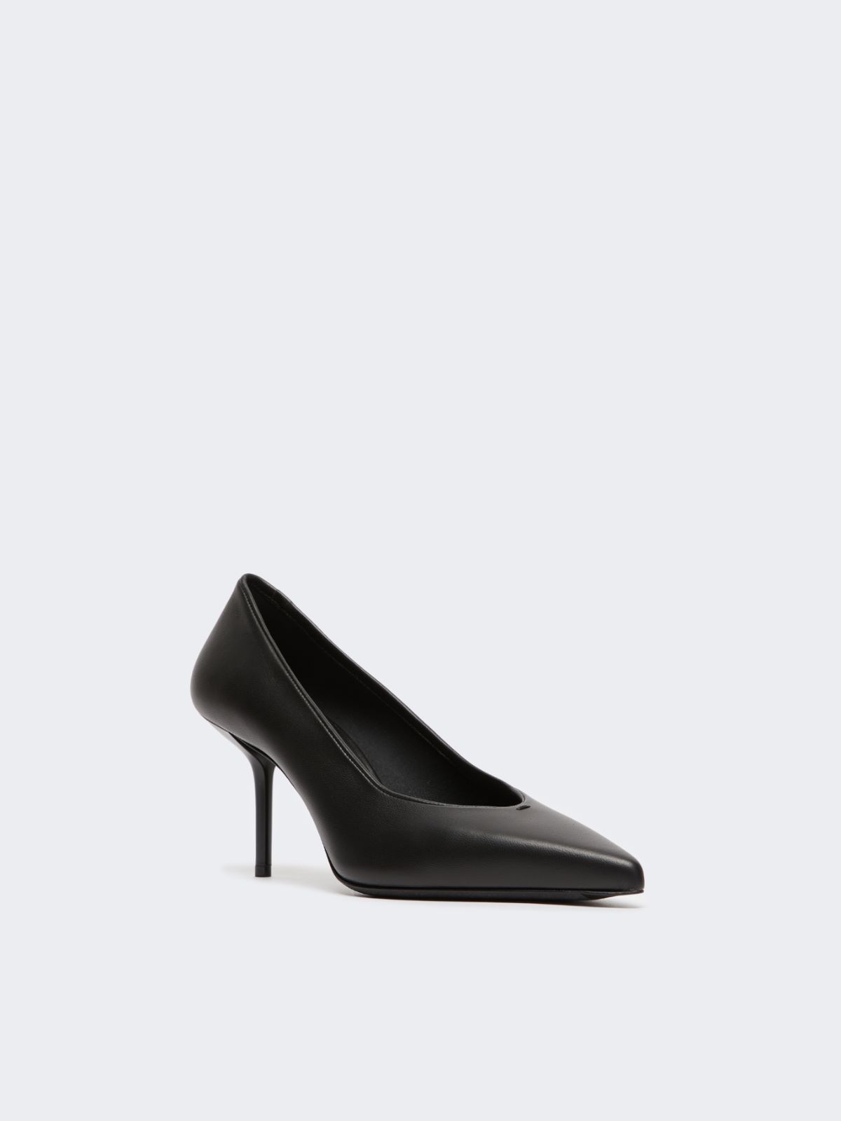 Court shoes in soft nappa leather - BLACK - 2