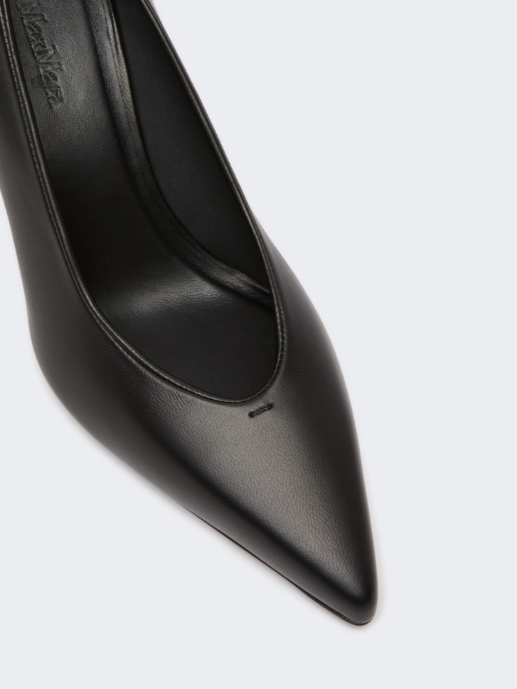 Court shoes in soft nappa leather - BLACK - 3