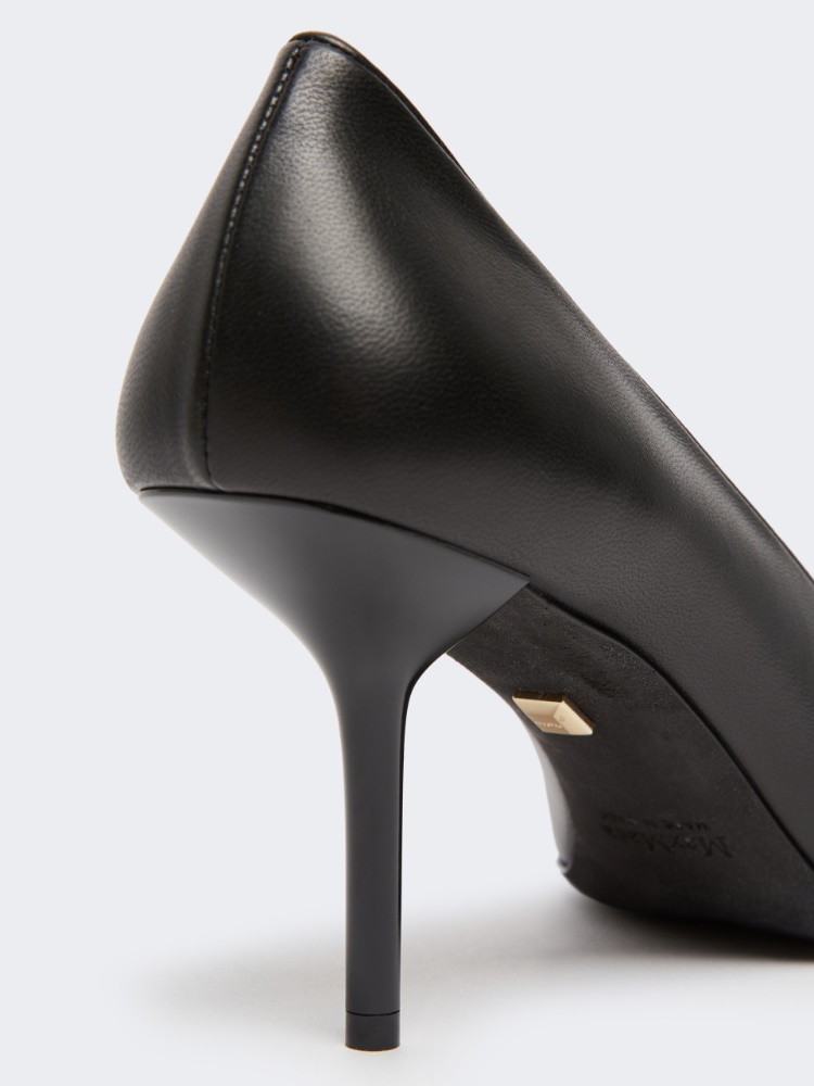 Court shoes in soft nappa leather - BLACK - 4