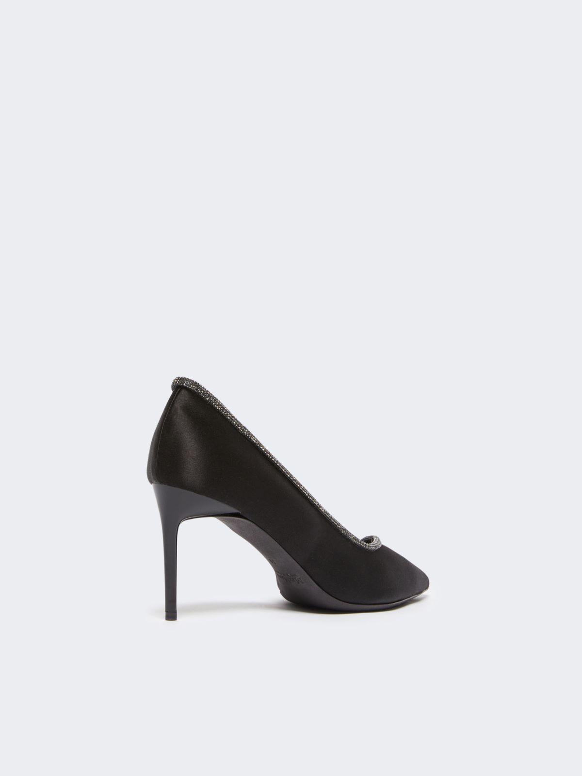 Crystal-adorned satin court shoes - BLACK - Max Mara - 3