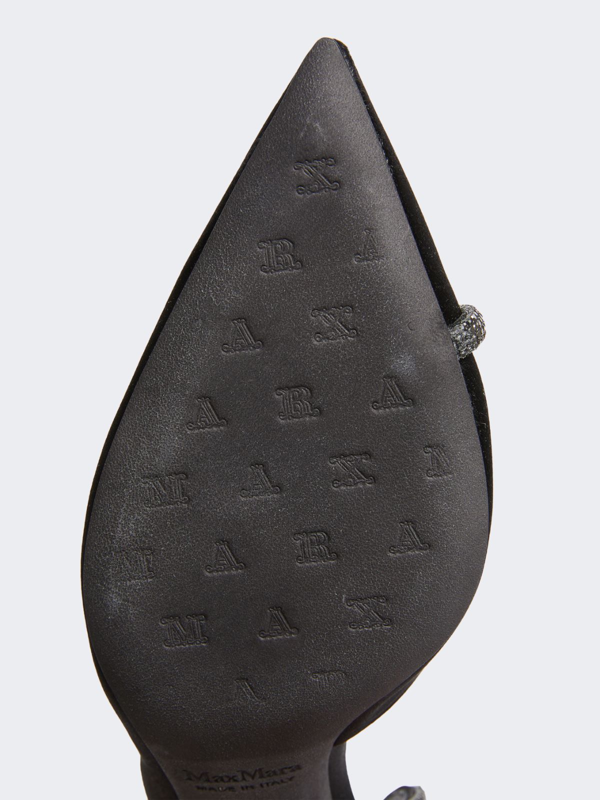 Crystal-adorned satin court shoes - BLACK - 4