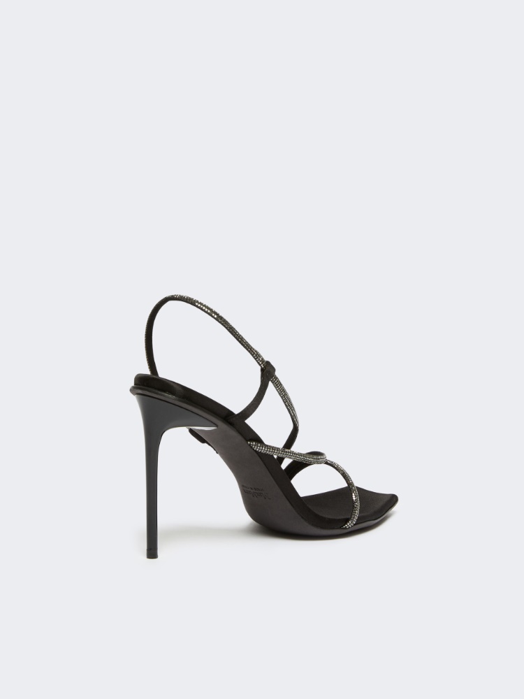 Sandalen aus Satin mit Kristallen - SCHWARZ - Max Mara - 3