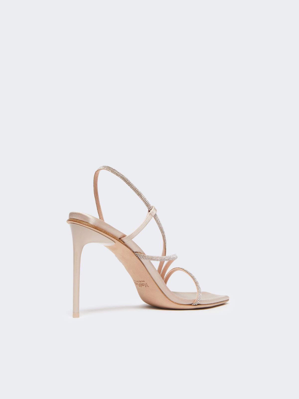 Satin and crystal sandals - BEIGE - Max Mara - 3