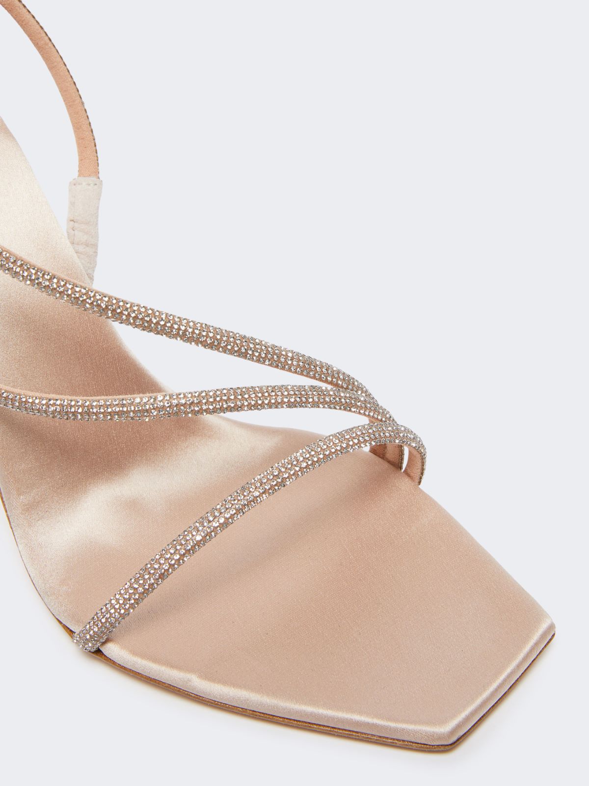 Satin and crystal sandals - BEIGE - 3