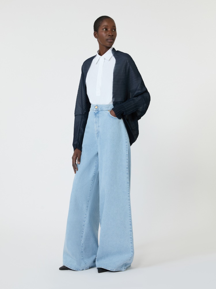 Pleated fabric shrug - MIDNIGHTBLUE