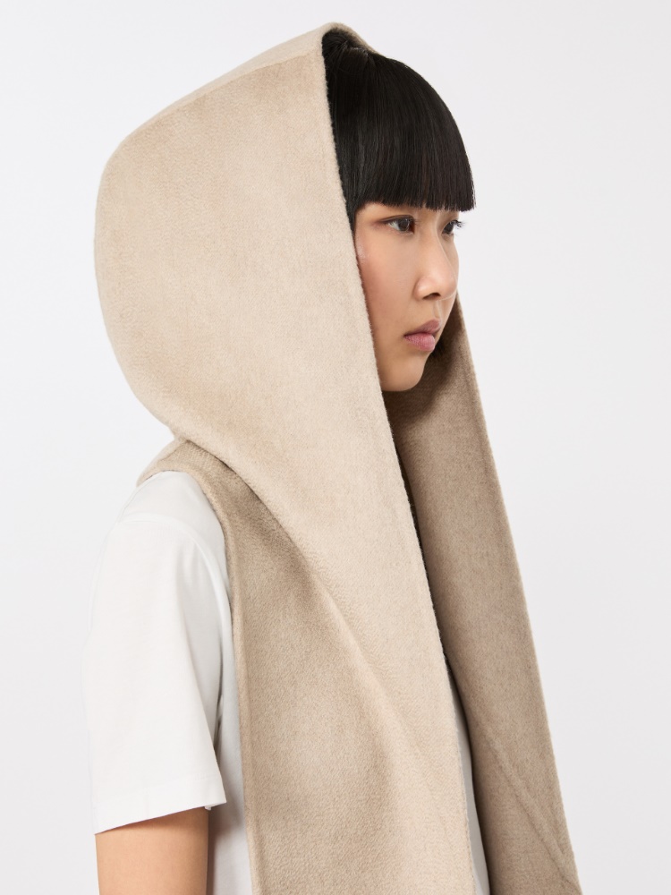 Double cashmere broadcloth stole - SAND - 5