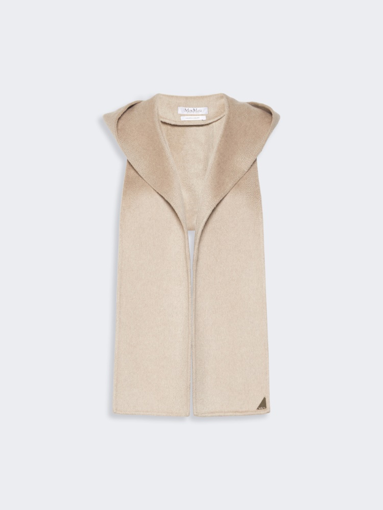 Double cashmere broadcloth stole - SAND - 6