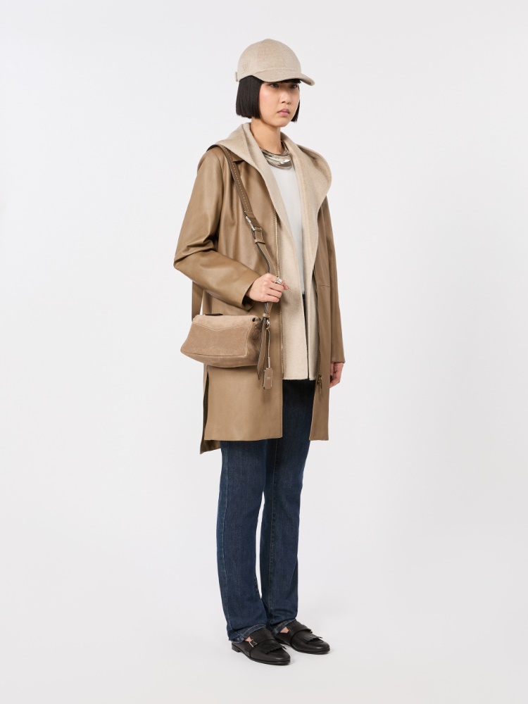 Double cashmere broadcloth stole - SAND