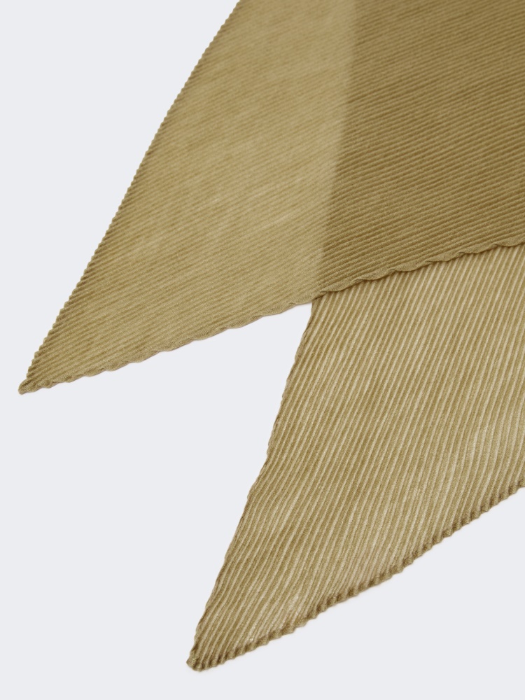 Pleated cashmere and silk stole - CAMEL - 2