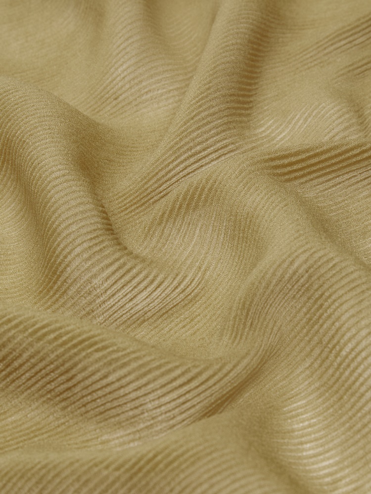 Pleated cashmere and silk stole - CAMEL - 3
