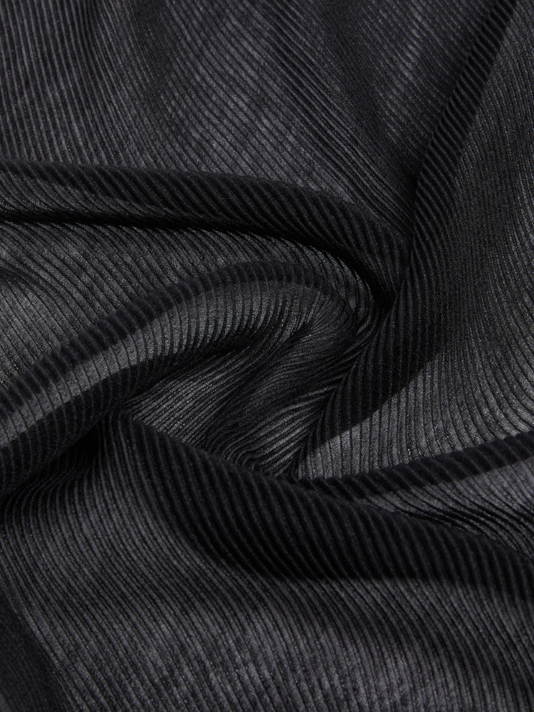 Pleated cashmere and silk stole - BLACK - 3