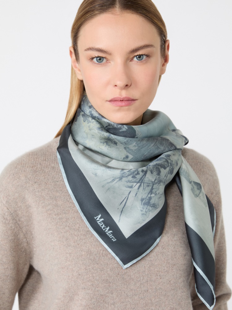 Tuch aus Seidentwill - NACHTBLAU - Max Mara - 4
