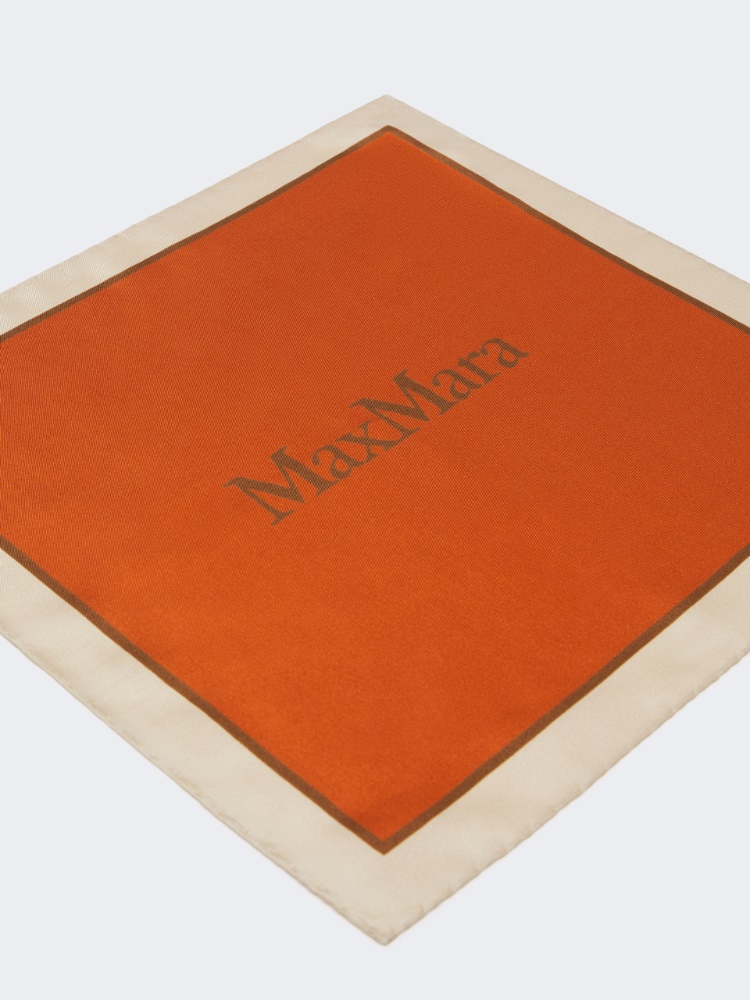 Printed silk pocket square - ORANGE - 2