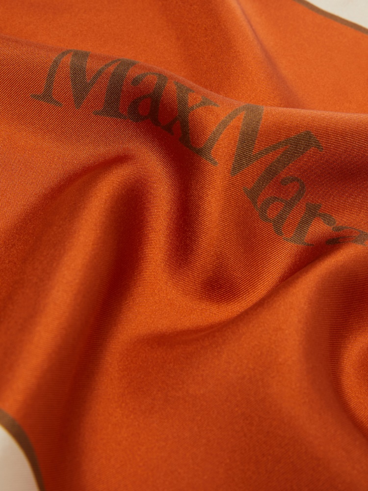 Printed silk pocket square - ORANGE - 3