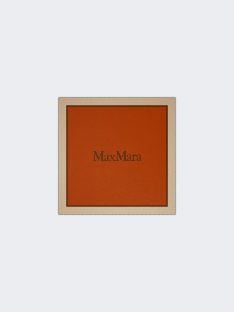 Printed silk pocket square - ORANGE