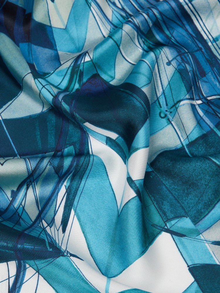 Printed silk foulard - SKY BLUE - 3