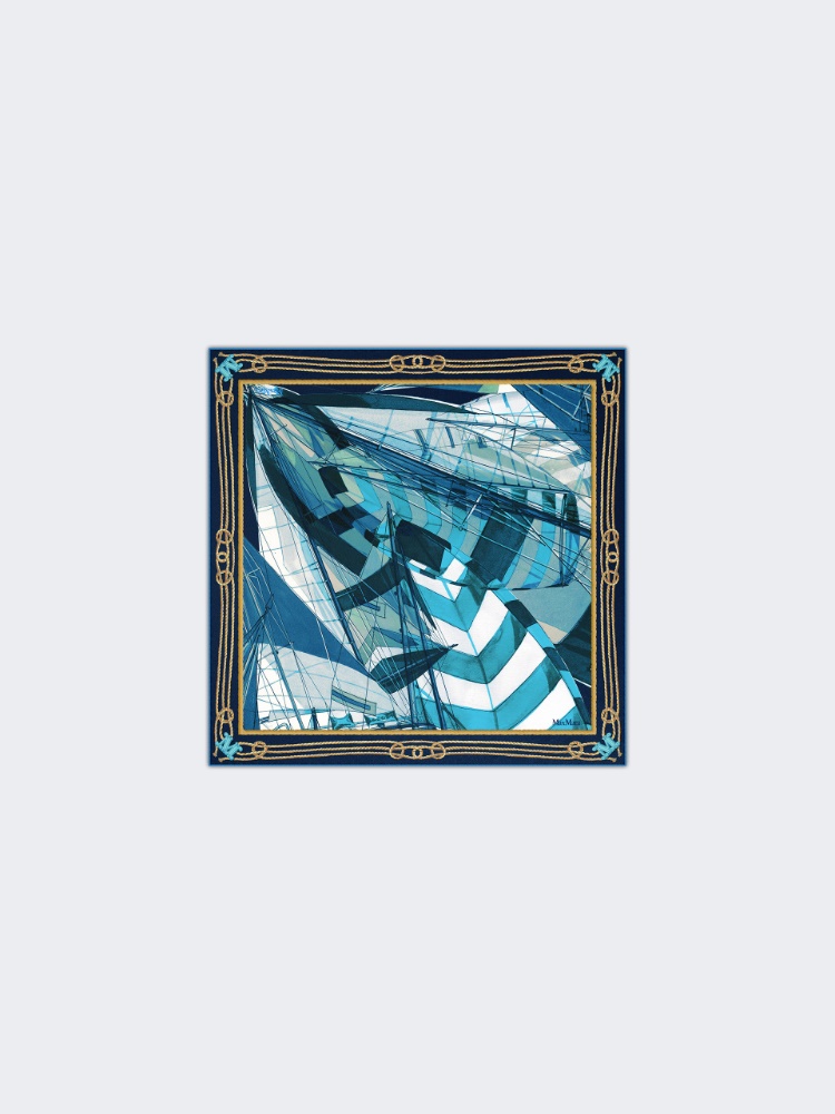 Printed silk foulard - SKY BLUE - 1