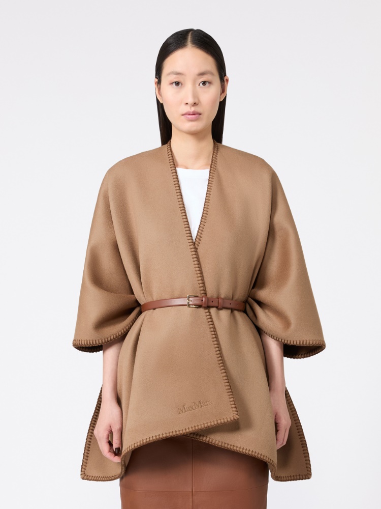 Double wool broadcloth cloak - CAMEL - 2