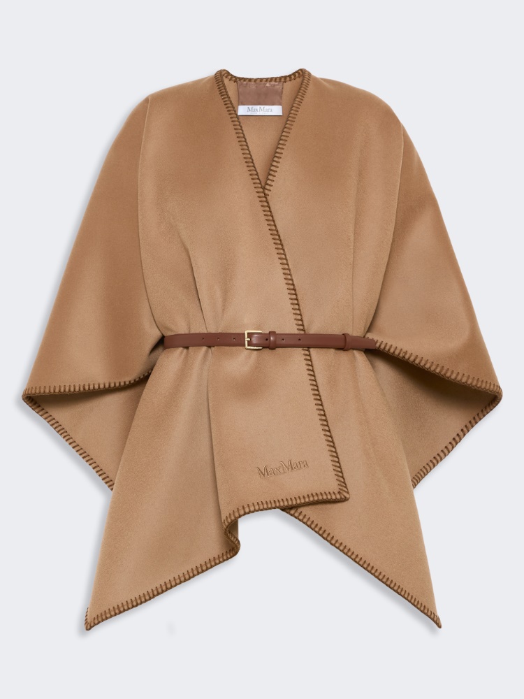 Double wool broadcloth cloak - CAMEL
