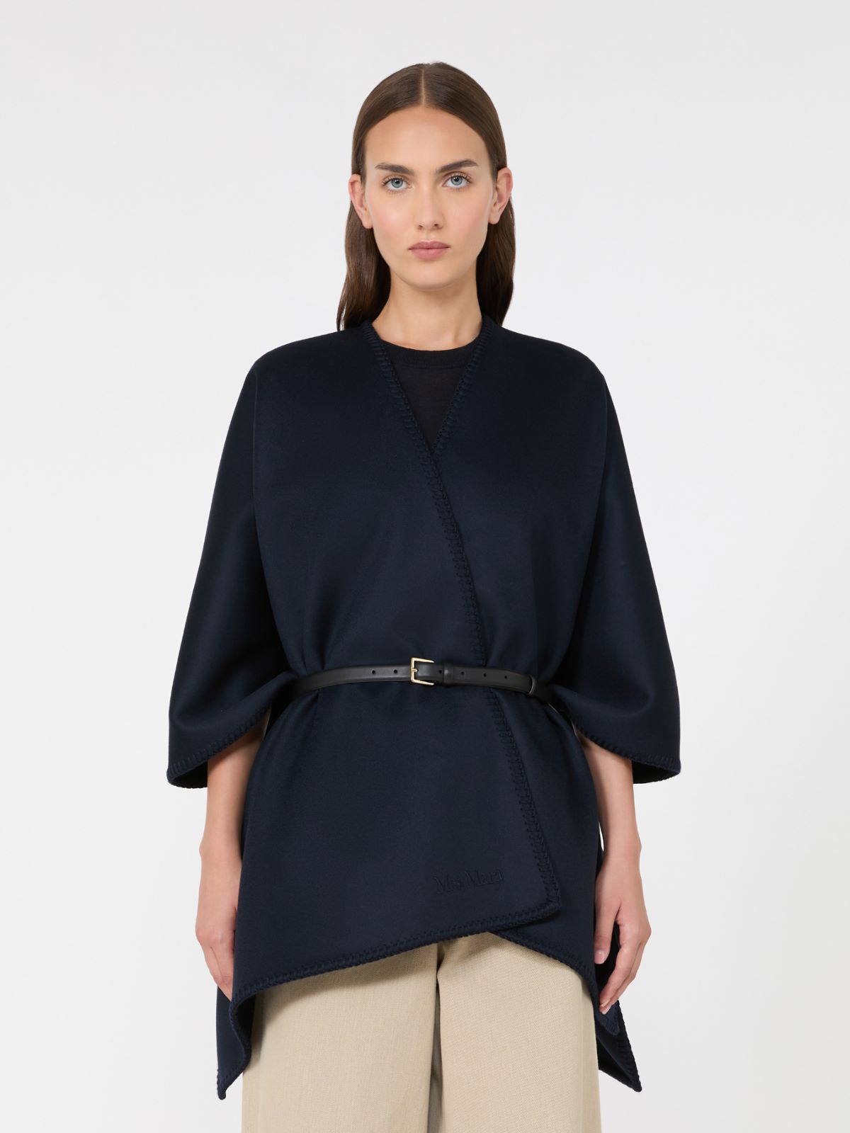 Double wool broadcloth cloak - MIDNIGHTBLUE - Max Mara - 2