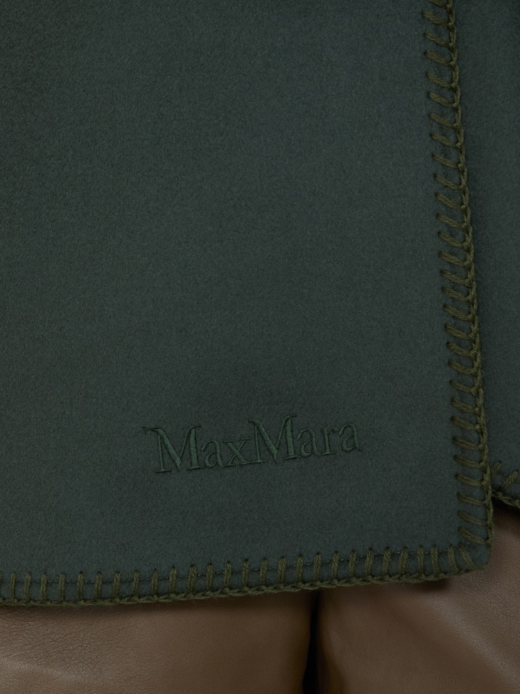 Double wool broadcloth cloak - MOSS GREEN - Max Mara - 4