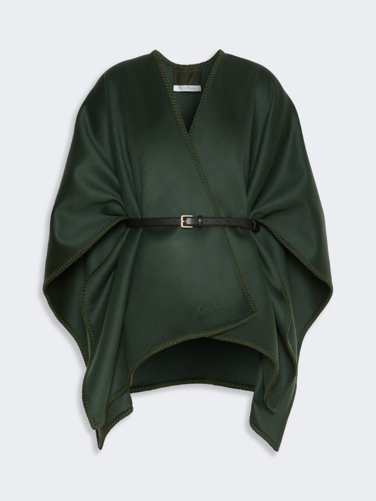 Double wool broadcloth cloak - MOSS GREEN