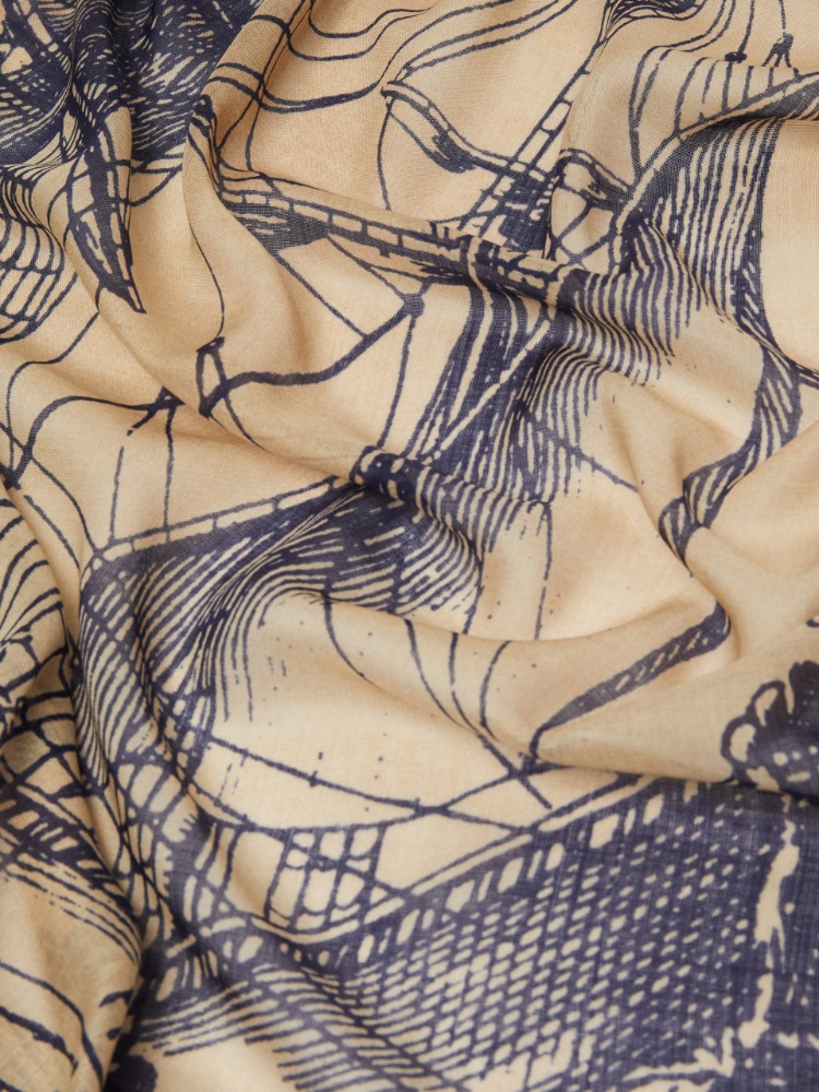 Wool and silk shawl - NATURAL - 3