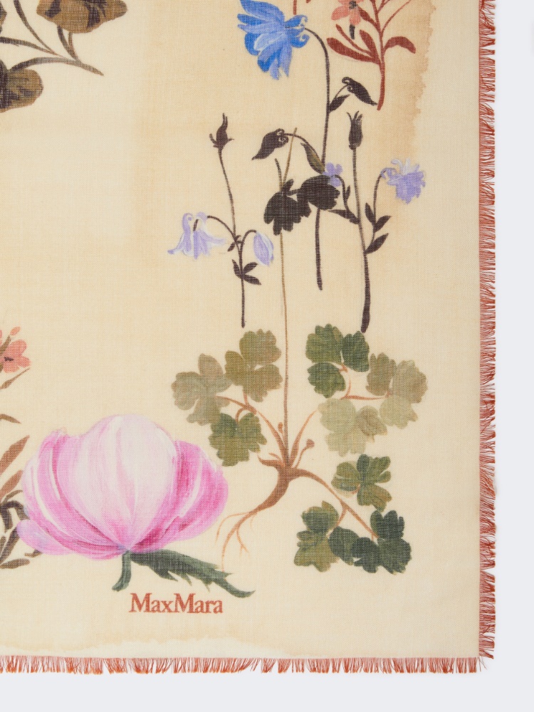 Wool and silk shawl - BEIGE - 2