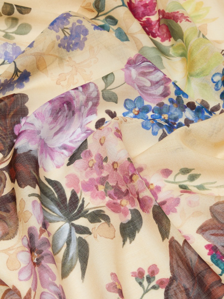 Wool and silk shawl - BEIGE - 3