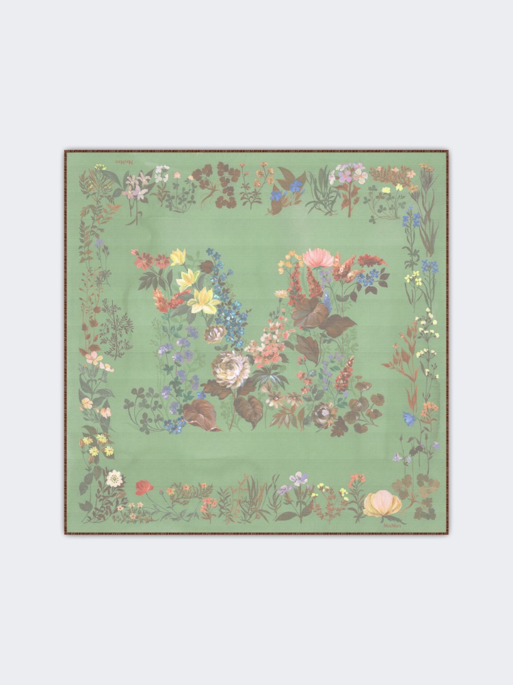 Wool and silk shawl - GREEN