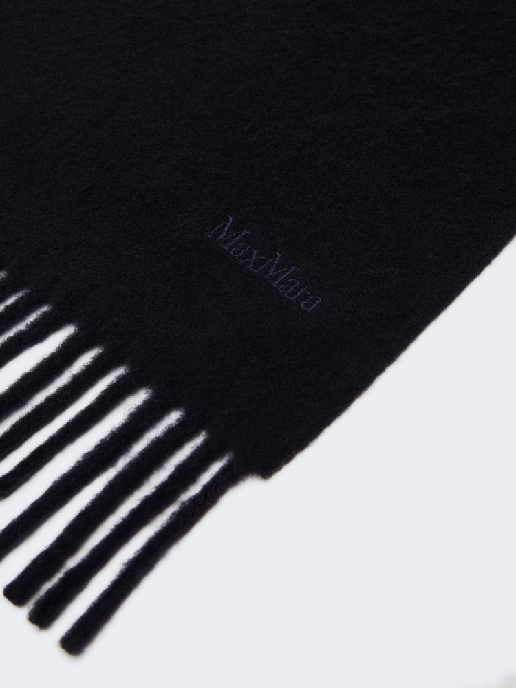 Wool scarf with embroidery - MIDNIGHTBLUE - 2