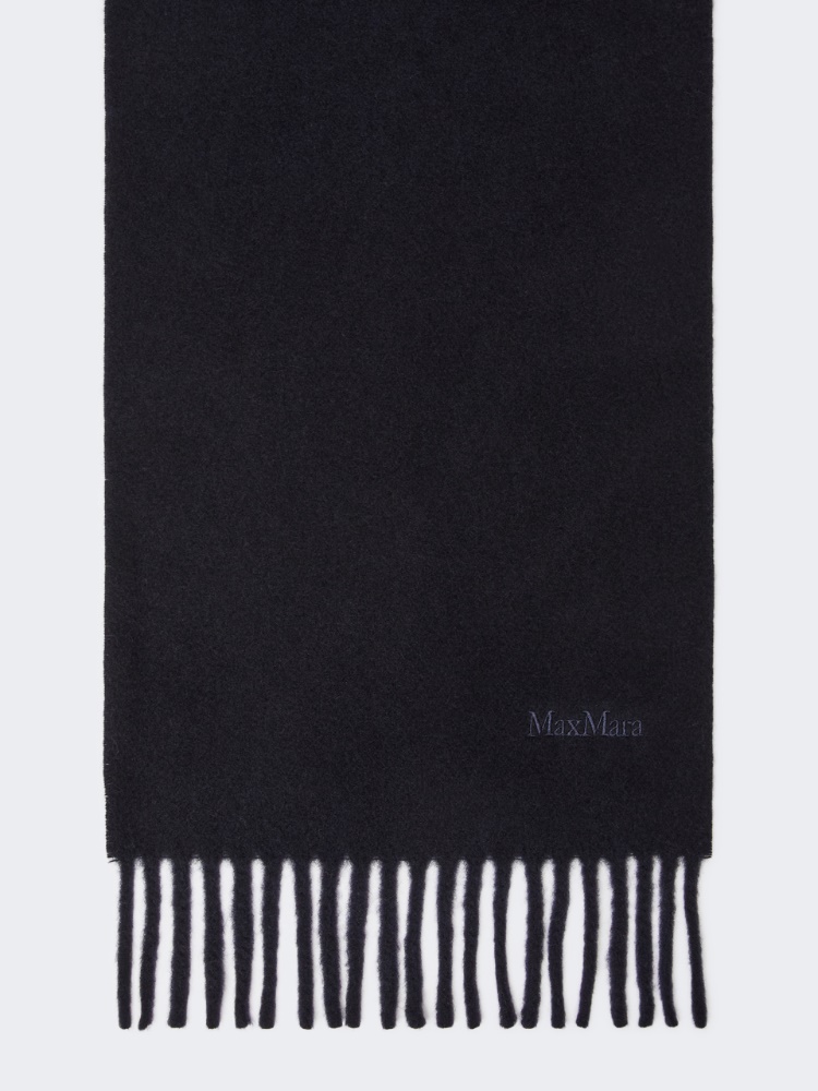Wool scarf with embroidery - MIDNIGHTBLUE