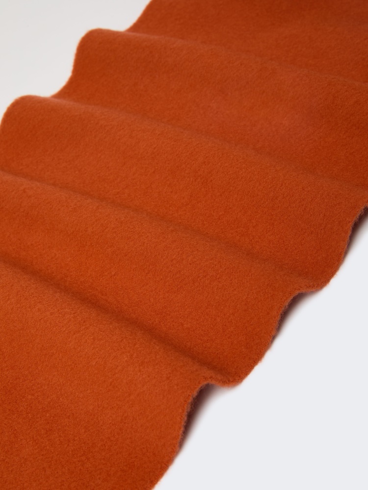 Wool scarf with embroidery - ORANGE - 3