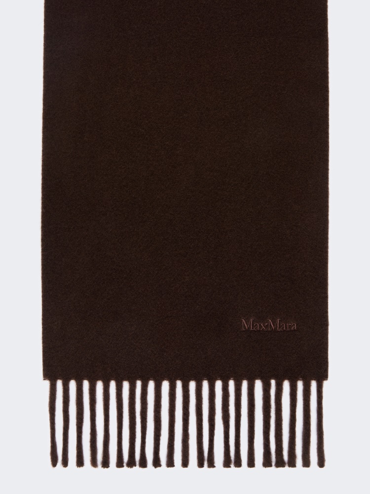 Yarn-dyed wool scarf - BROWN