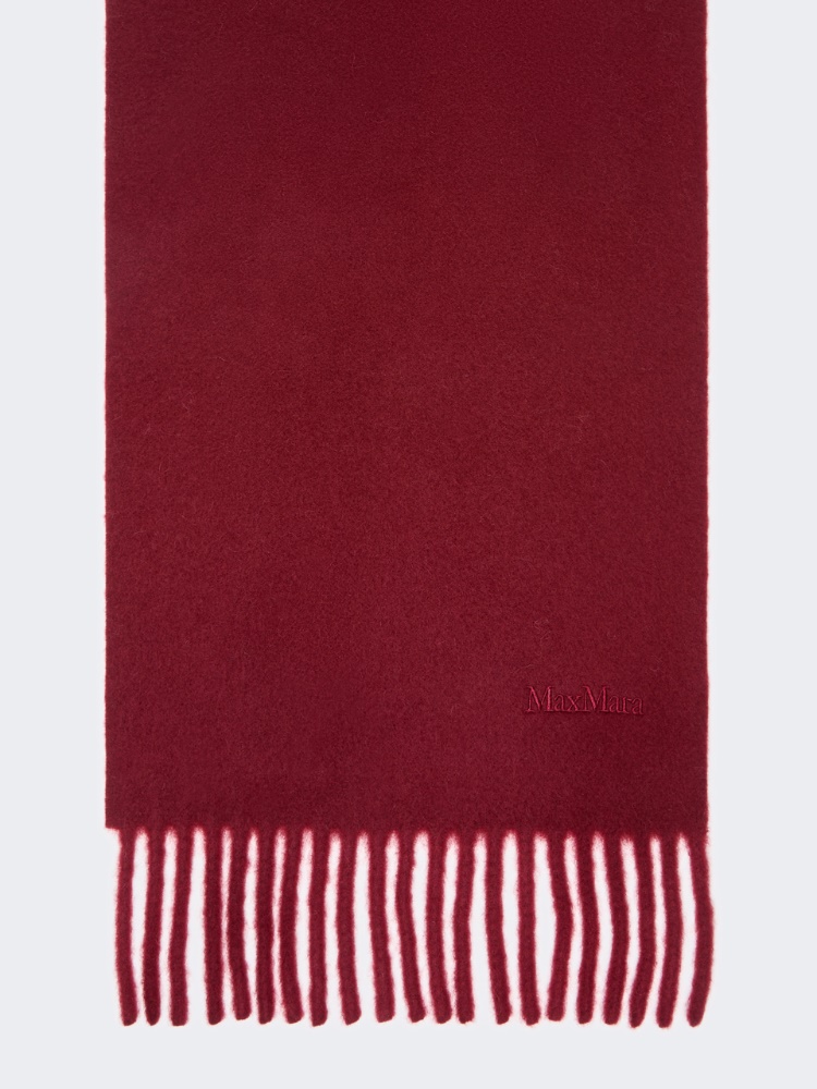 Yarn-dyed wool scarf - BORDEAUX